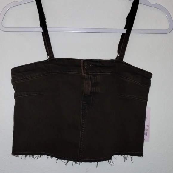 Wild Fable Brown Sleeveless Crop Bustier Top - Picture 1 of 13